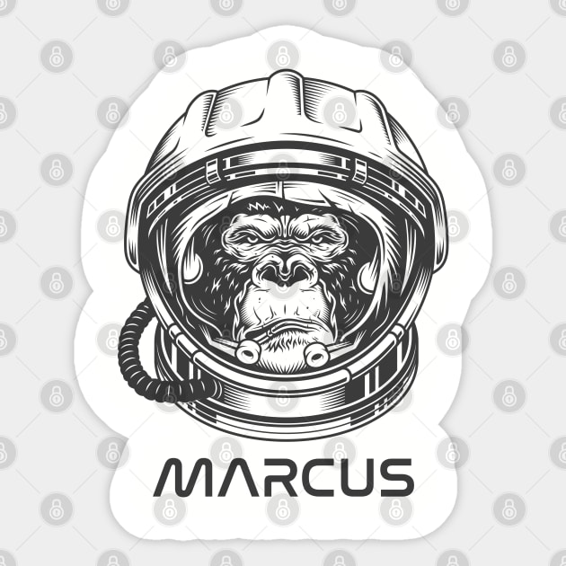 Marcus the Space Chimp Sticker by TipsyCurator